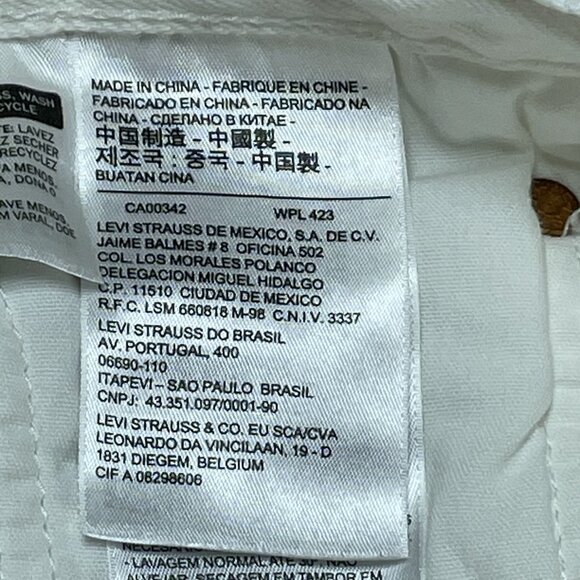 Levis 501 Jeans Womens 30x28 White Button Fly Straight Leg Distressed High Rise - Picture 10 of 12